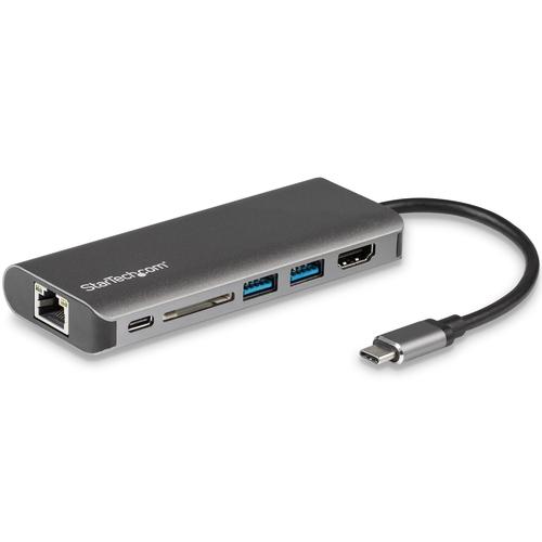 StarTech.com USB C Multiport Adapter, Portable USB-C Dock to 4K HDMI, 2-port USB 3.0 Hub, SD/SDHC, GbE, 100W PD Pass-Through - USB Type-C/Thunderbolt 3 - REPLACED BY DKT30CSDHPD3