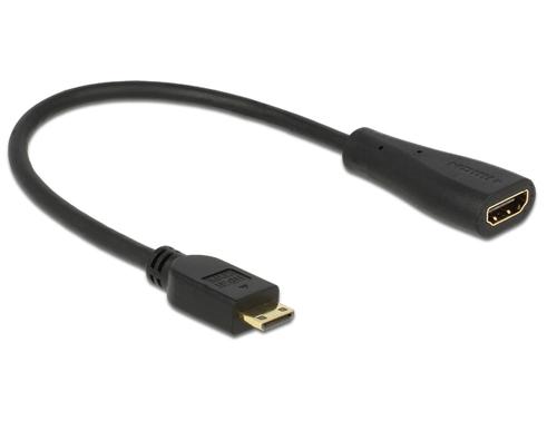 Delock HDMI Cable Ethernet A - mini C Bu/St 0.23m