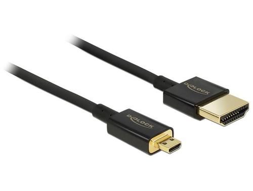 Delock HDMI Cable Ethernet A - micro D St/St 2.00m 3D 4K sli