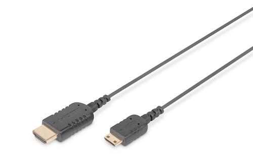 Digitus HDMI cable, C-A, HighFlex St/St, 2.0m, sw
