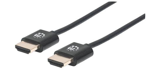 Manhattan Ultra-thin HDMI cable with Ethernet, 1 m, black