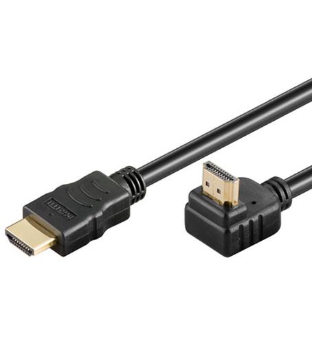 PremiumCord HDMI+Ethernet, M/M 90, 5m HDMI cable, HDMI Type A (Standard), Black