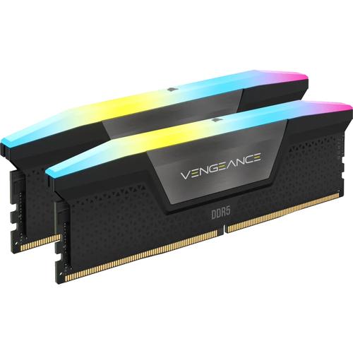 CORSAIR 32 GB DDR5-6000 (2x 16 GB) Dual Kit (black, CMH32GX5M2E6000C36, Vengeance RGB, INTEL XMP)