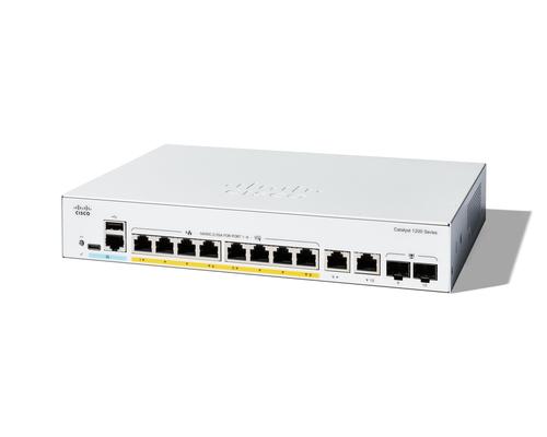 CISCO Catalyst 1200-8FP-2G Smart Switch, 8-Port Gigabit Ethernet, Full PoE, 2x1 Gigabit Ethernet Combo, Limited Lifetime Protection (C1200-8FP-2G)