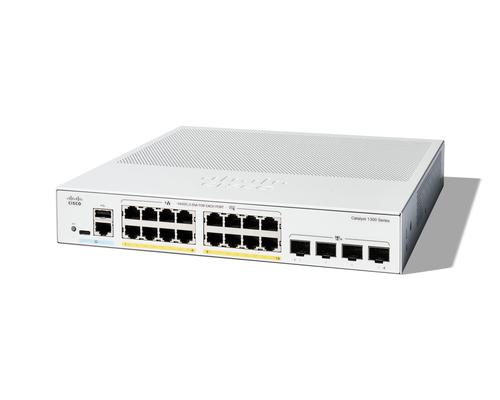 CISCO Catalyst 1300-16P-4X Managed Switch, 16-Port Gigabit Ethernet, PoE, 4x10 Gigabit SFP+, Limited Lifetime Protection (C1300-16P-4X)
