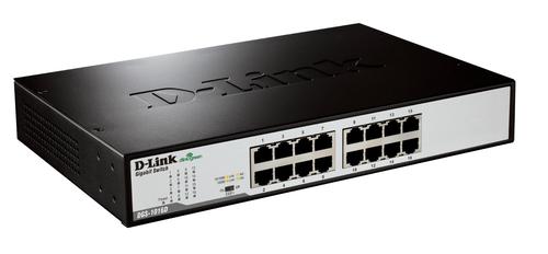 D-LINK DGS-1016D/E Unmanaged Network Switch, Black, Metallic