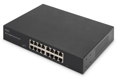 Digitus Switch 16-Port Gigabit, 19" unmanaged black