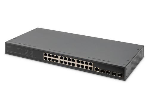 Digitus Switch 19" 24-Port +4x SFP+ Gigabit managed black