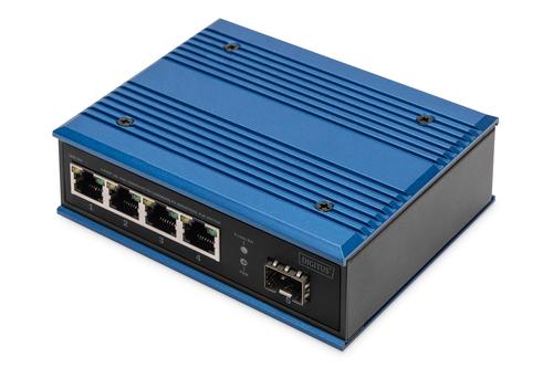Digitus Switch Ind. 4-Port Gigabit 30W PoE Unmanaged blue