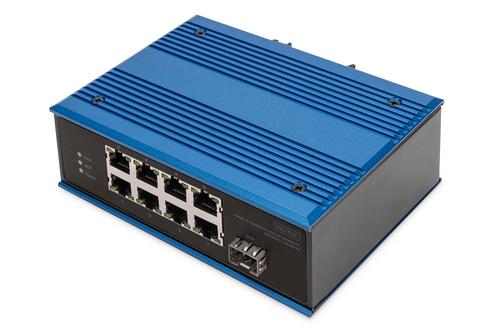 Digitus Switch Ind. 8-Port 10/100 PoE Unmanaged blue