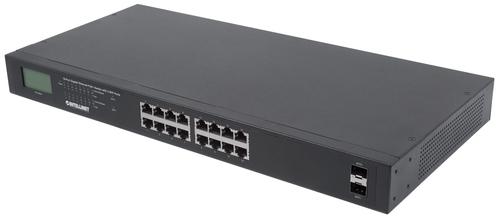 Intellinet 16-Port Gigabit PoE+ LCD Display 19" 2xSFP