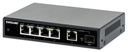 Intellinet 5-Port Gigabit PoE+ Switch with 1 SFP