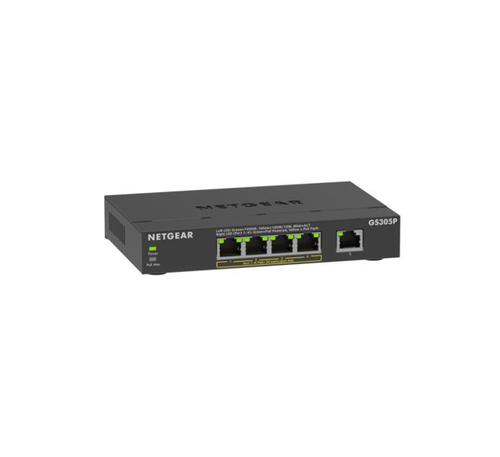 NETGEAR PoE Switch 5 Port Gigabit Ethernet LAN Switch PoE+ with 4 Ports at 63 W (GS305P), Desktop or Wall Mount