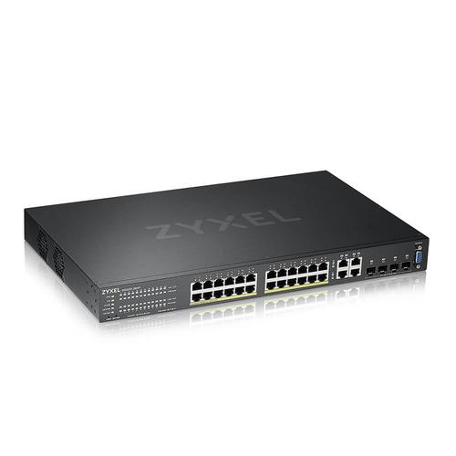 ZYXEL GS2220-28HP-EU0101F Managed L2 Gigabit Ethernet (10/100/1000) Network Switch, Power over Ethernet (PoE), Black