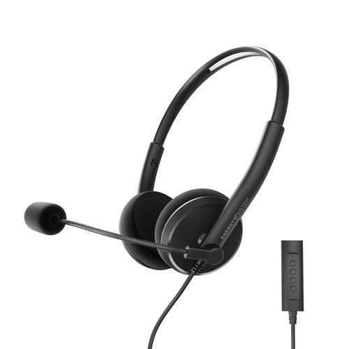Energy Sistem Office 2+ Headset, Wired Headband, Office/Call Center, USB Type-A, Black