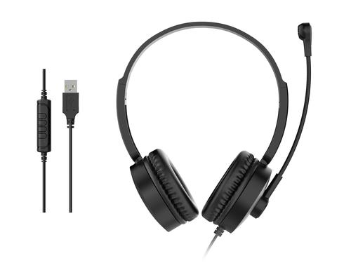 Equip Stereo Headset Wired with Microphone USB-A 2.00m black