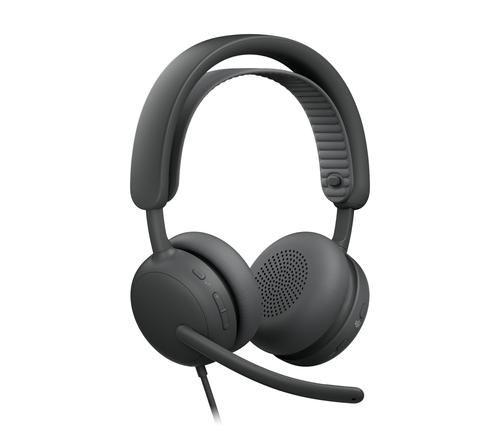 LOGITECH Zone Wired 2 for Business White, Wired USB Headset with Adaptive Hybrid ANC, Noise-Canceling Microphone, Microsoft Teams Certified