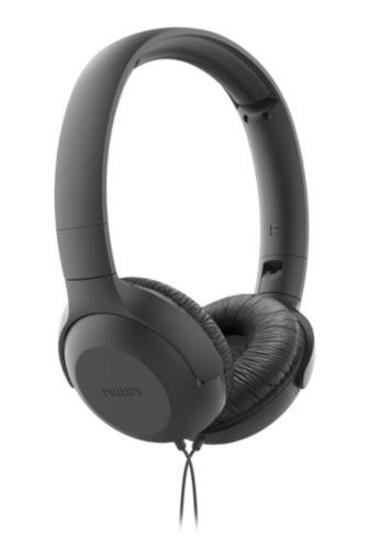 PHILIPS TPV UH 201 BK Wired Headset, Black, for Calls and Music