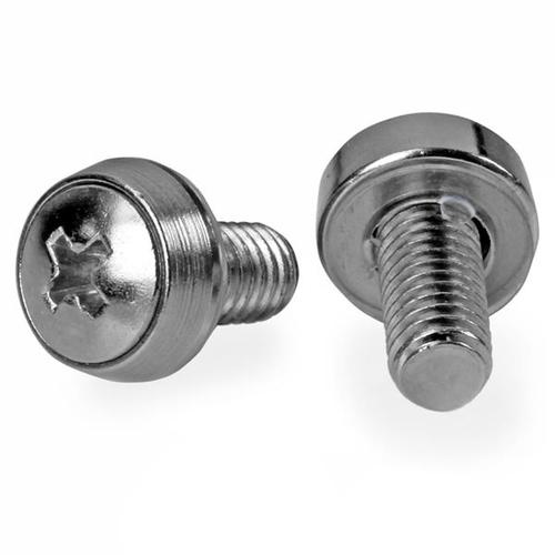 StarTech.com 50-Pack 12-24 12mm Nickel-Plated Screws, Mounting Screws for 19" or 10" Server Racks, Cabinets, and Enclosures, Designed for Rust Control, Silver - TAA