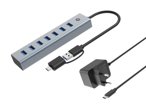 Conceptronic 7-Port USB 3.0/C Hub - 7x USB 3.0 m. Net, gr