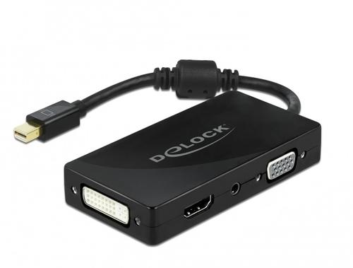 Delock Mini DP 1.2 Adapter VGA/HDMI/DVI/Audio Bu 4K passive
