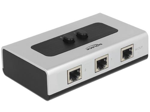 Delock RJ-45 Switch (gray/black, 2-port, manual, bidirectional)