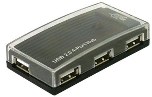 Delock USB hub, 4-port, black, with