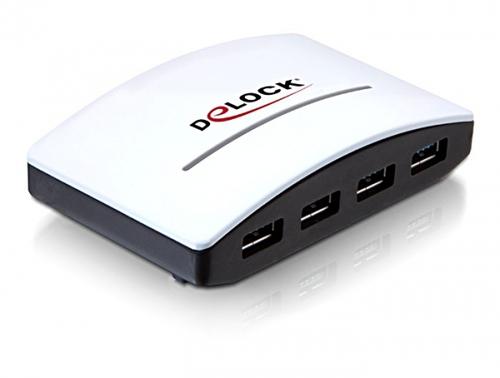 Delock USB 3.0 External 4-Port Hub (White/Black, Retail)