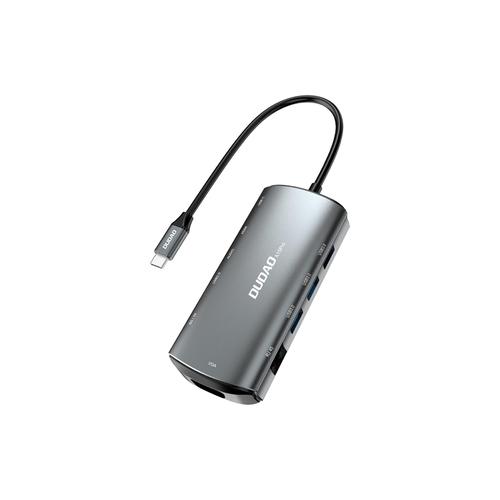 Dudao A15PRO laptop dock/port replicator. Wired USB 3.2 Gen 1 (3.1 Gen 1) Type-A + Type-C. Grey
