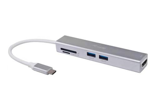Equip USB-C to HDMI/2xUSB3.0/SD/TF 4K/30Hz 0.15m Aluminum Adapter.