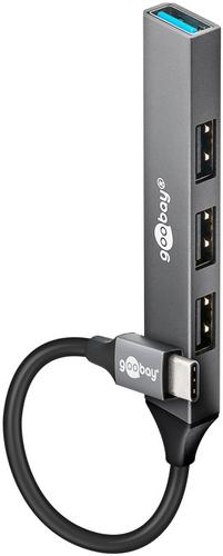 Goobay Slim 4-Port USB-C to USB-A