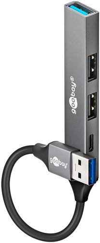Goobay Slim 4-Port USB Hub, USB-A to USB-C/USB-A, 5 Gbps | 74458