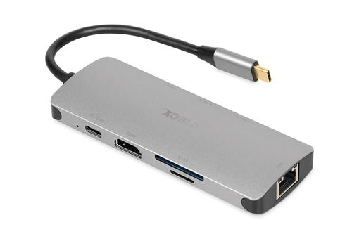 iBOX IUH3RJ4K interface hub, USB Type-C, 5000 Mbit/s, silver
