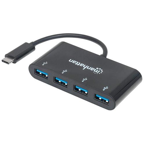 Manhattan USB 3.1 Gen1 Type-C Hub with 4 USB A-Ports, Power over USB