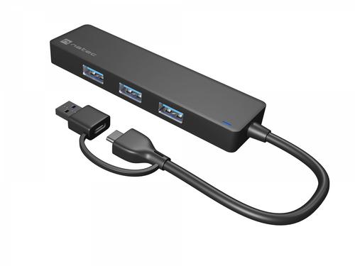 NATEC Mayfly USB 3.2 Gen 1 (3.1 Gen 1) Type-A + Type-C 5000 Mbit/s Black
