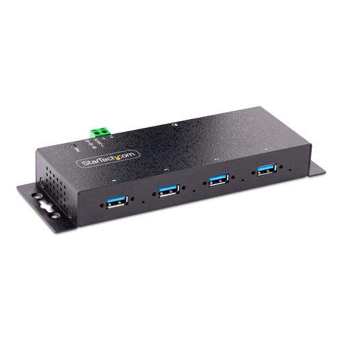 StarTech.com 4-Port Industrial USB 3.0 5Gbps Hub, Rugged USB Hub with ESD Protection, DIN/Wall/Desk Mountable USB-A Hub, USB Expander with Locking Ports, Heavy Duty - TAA