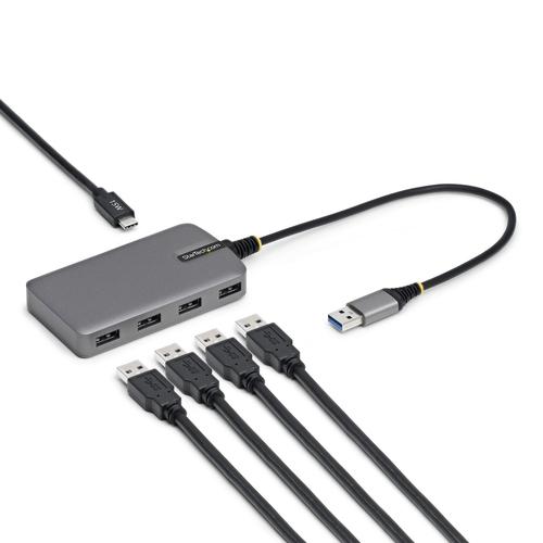 StarTech.com 4-Port USB-A Hub, 5Gbps, Bus Powered, USB-A to 4x USB-A Hub with USB-C Power Input, 1ft/30cm Host Cable, Portable Desktop/Laptop USB Hub