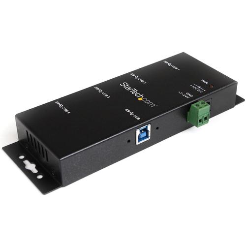 StarTech.com Mountable 4-Port Industrial USB 3.0 SuperSpeed Hub incl. power supply