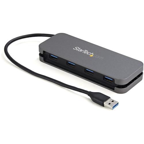 StarTech.com 4 Port USB 3.0 Hub - USB-A to 4x USB-A - SuperSpeed 5Gbps Portable USB 3.2 Gen 1 Type-A Hub - USB Bus Powered - Laptop/Desktop USB Hub with 28cm Long Cable AND Cable Management