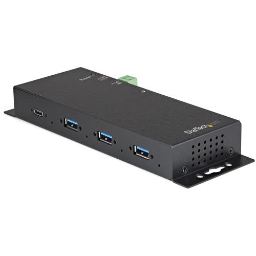 StarTech.com 4-Port USB-C Hub 10Gbps - Metal Industrial USB Type-C Hub with 3x USB-A AND 1x USB-C - ESD AND Surge Protection - USB-C or USB-A Host - Self-Powered Mountable USB 3.2 Gen 2 Hub - TAA