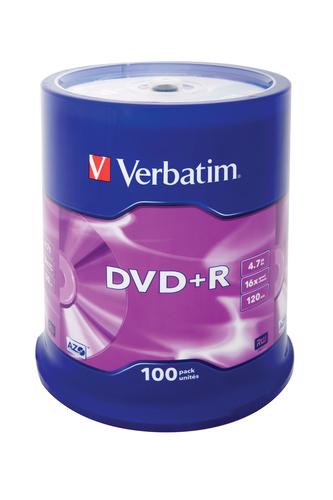 Verbatim DVD+R Matte Silver 4.7 GB, 100-pack
