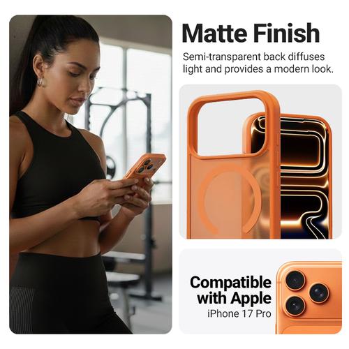 CRONG Hybrid Matte Magnetic - MagSafe Case for iPhone 17 Pro (Orange)