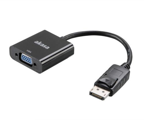 Akasa AK-CBDP04-20BK video cable adapter, 0.2 m, VGA (D-Sub) to DisplayPort, Black