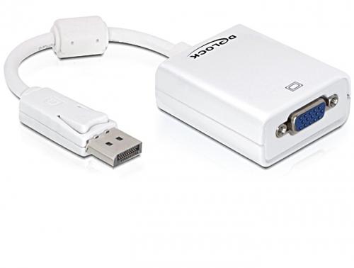 Delock DisplayPort Adapter DP - D-Sub15 St/Bu white