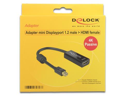 Delock DisplayPort Adapter mini DP - HDMI St/Bus 4K Passive