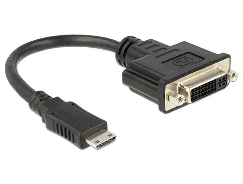 Delock Mini HDMI to DVI (24+1) adapter, black, with screw and nut