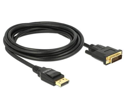 Delock DP 1.2 to DVI (24+1) St/St 3.0m black