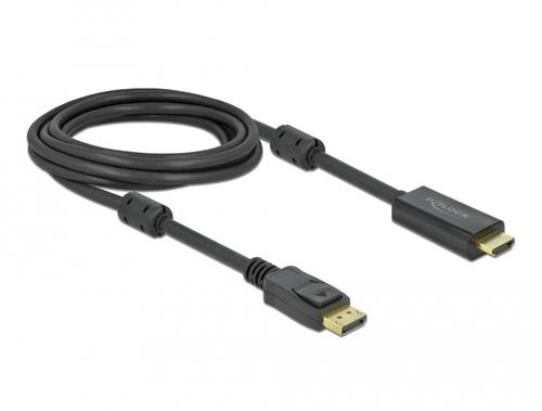 Delock DisplayPort 1.2 HDMI Cable 4K 60Hz 3m active black