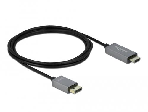 Delock DisplayPort 1.4 HDMI Cable 4K 60Hz (HDR) 2.0m active