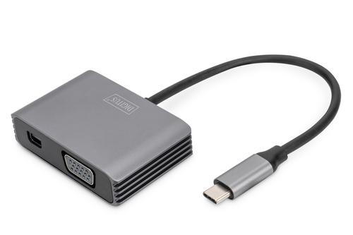 Digitus USB-C to VGA/MiniDP adapter, 4K/30Hz